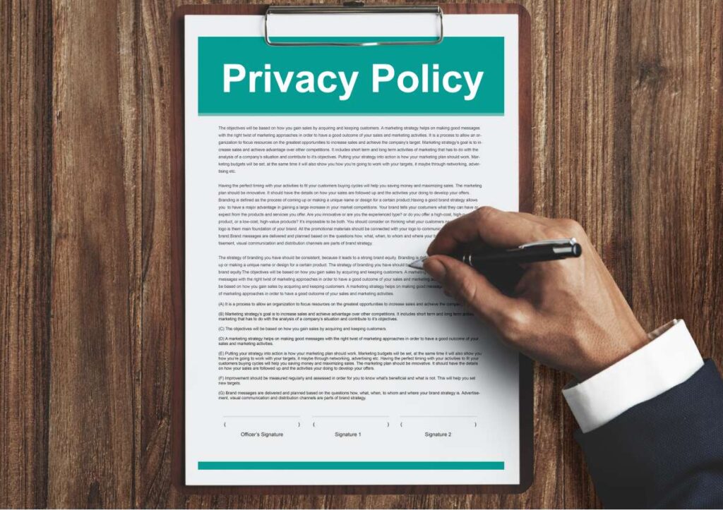 Free privacy policy template